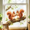 Watercolor Squirrel Acorn Glass Sticker Waterproof and Oil-Resistant Kitchen