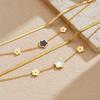 Gold Plated Double Layer Flower Bracelet, Stainless Steel Herringbone Chain Wrist Jewelry, Waterproof Dainty Bracelet for Women Gift