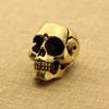 Solid Heavy Brass Skull Head Ornament Table Figurines Decorations Copper Punk Hip Hop Home Decors Accessories Bronze Miniatures