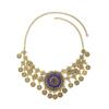 Bohemian Exotic Rhinestone Tassel Necklace & Earrings Set In Antiqued Alloy