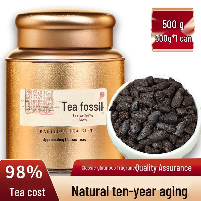 Yunnan Aged Ripe Pu er Tea with Glutinous Rice Aroma - 10-Year-Old, Loose Leaf Fossil Silver Flakes, 500g 500g