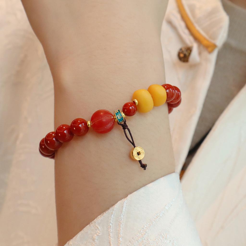 Natural Nanhong Agate Braceletfashion Women Daily Jewelry Gift