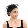 Gefiederte Tüllblumen-Fascinator-Haarreif mit Haarclip Braut-Kopfschmuck für Derby-Veranstaltung Maskenball Kostümparty