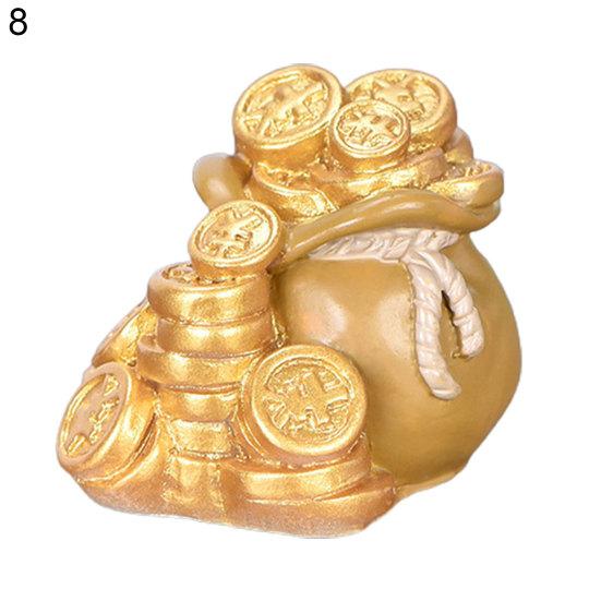 Auspicious Imitation Gold Ingot Ornament Plastic Mascot Display Crafts Home Decor