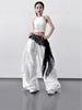 High-Waist Lace Splicing Wide-Leg Street Dance Pants for Women - Spring/Summer Casual Sportswear