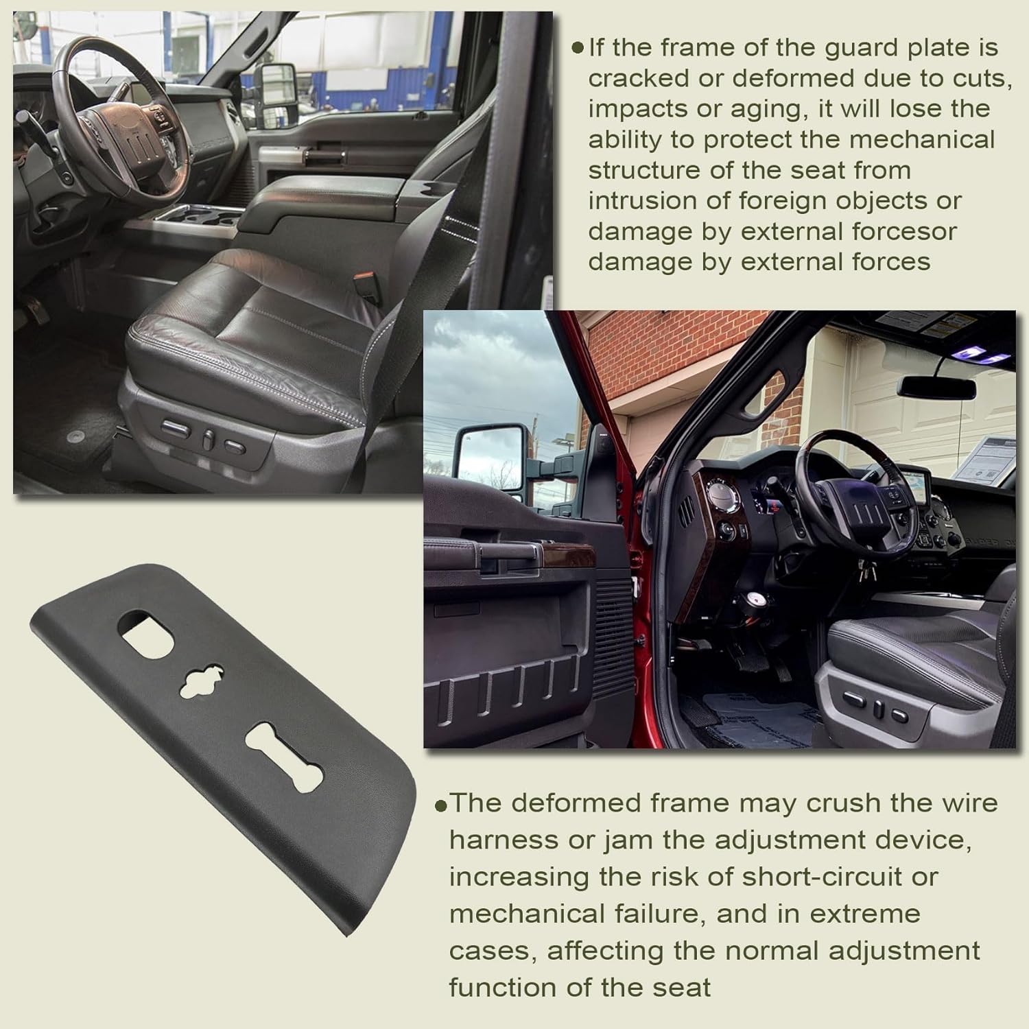 

Priprilod Seat Shield Bezel Front LH Driver Side Fit for Ford F-250 F-350 F-450 F-550 Super Duty 2011-2016 Super Duty #BC3Z-2563259-AC