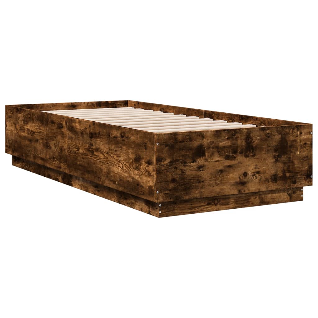Vidaxl Struttura del Letto, Rovere Affumicato, 90X200 Cm, Materiale a Base di Legno