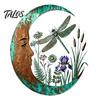 Rustic Turquoise Home Accents Vintage Crescent Moon Wall Art, Fairy Witch Bee Dragonfly Iron Hanging Metal Art Decor Decor, Sculpture for Garden Patio