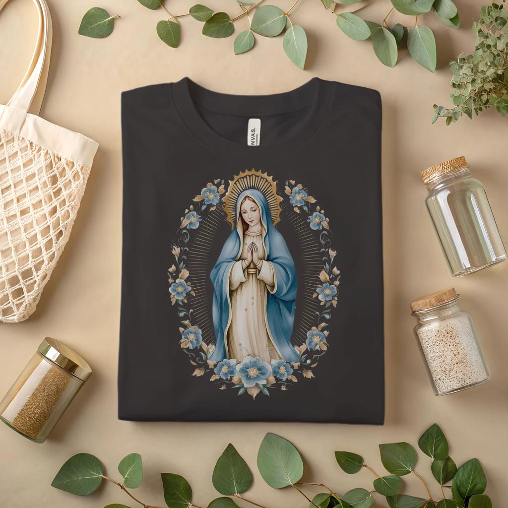 Koszulka z Matką Bożą – Święta Matka Religijny T-shirt Graficzny, Wiara Chrześcijańska A113