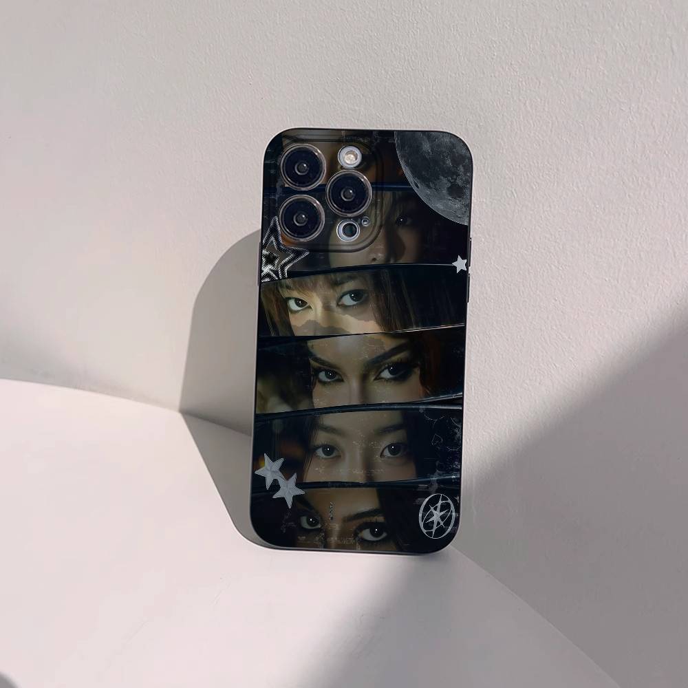 KPOP KATSEYE Phone Case Black Silicone Matte Phone Case For Iphone 17 Air 16 15 14 13 12 11 Pro Max TPU Soft Case iPhone 12