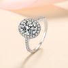Egg-shaped Zirconia Faux Moissanite Rhinestone Wedding Ring - Women's Four-Claw Design