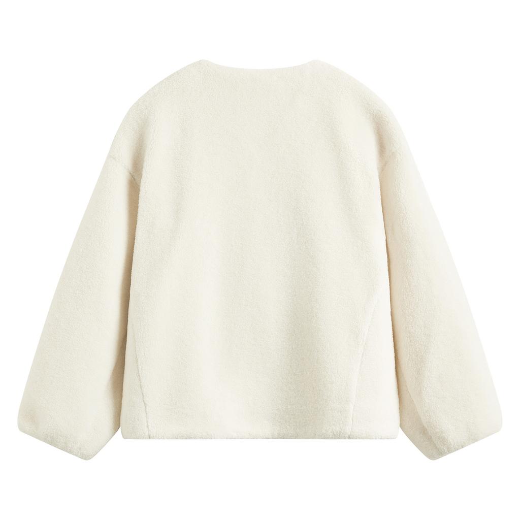 Li Ning Comfortable Casual Simple V-Neck Knit Sweater Women Tops Off-White AFDV146-3