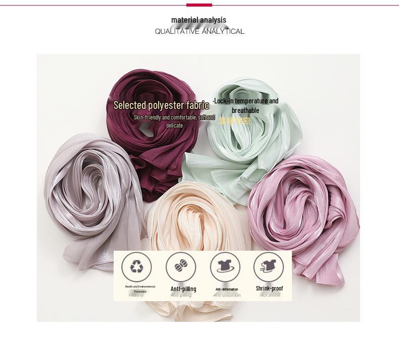 2025 Frühling/Sommer Damen Seidenschal: Leichter, einfarbiger Sonnenschutzschal