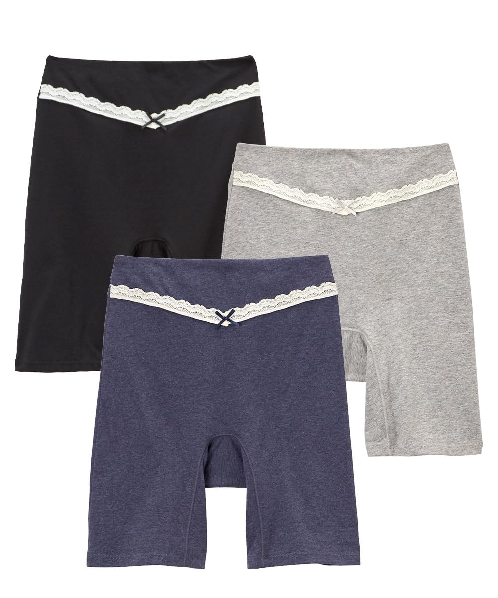 

Nissen Cotton Blend Stretch Panties with Lace for Comfort and Chafing Prevention Boy-Length Panties, 3-Pack, 4L, 3-Pack,