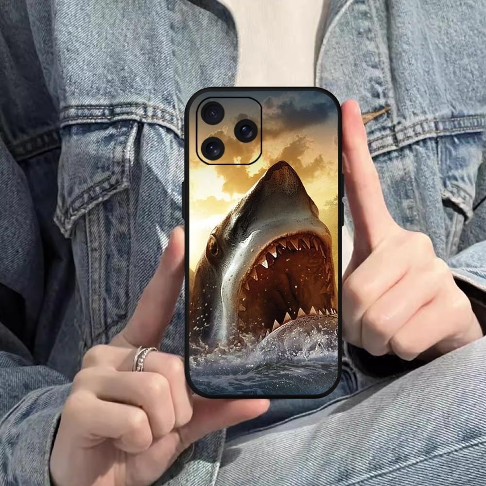 

Чехол для телефона Ocean Monster Shark для iPhone Mini 11 12 13 14 15 Pro XS Max X Plus SE XR, черный мягкий корпус iPhone14Pro