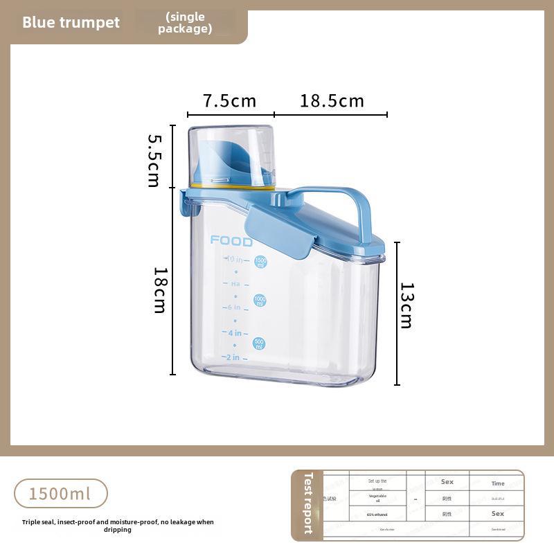 

Большая прозрачная влагонепроницаемая банка для зерна с крышкой для сохранения свежести на кухне 1500ml слоновая кость/белый