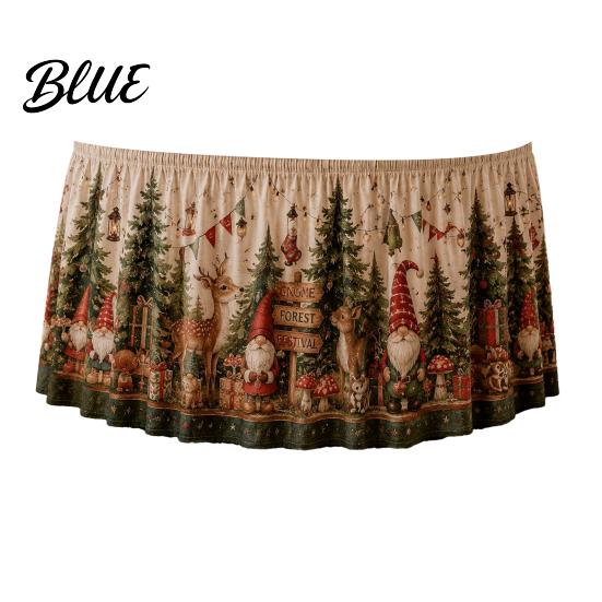 Festive Table Shield with Santa Skirt 70.9×29.5 Events Christmas for Holiday Inch Apron Gnome Reindeer