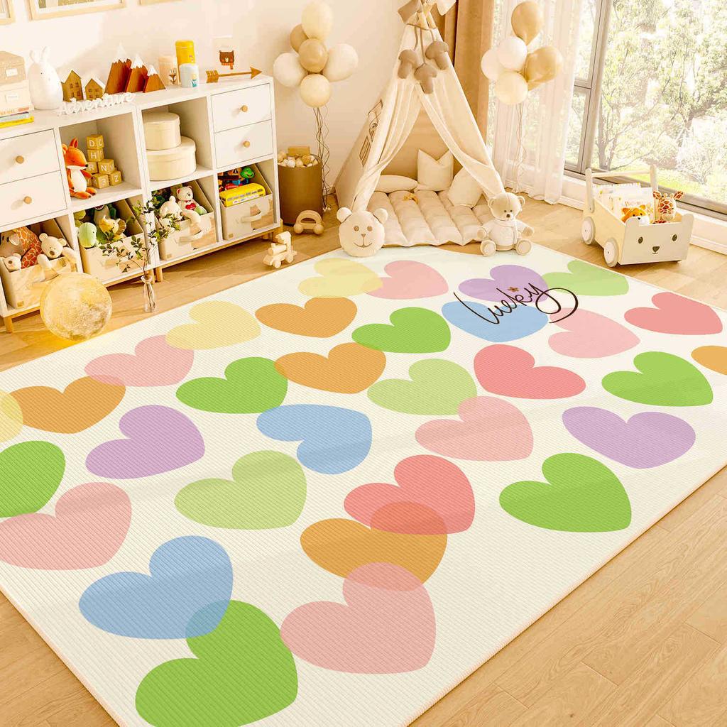 Bunter Großer Teppich Kinder Klettermatte Spielen mit Spielzeug Warmer Teppich Wohnzimmer Schlafzimmer Kindertagesstätte Dekoration Anti-Rutsch-Matte