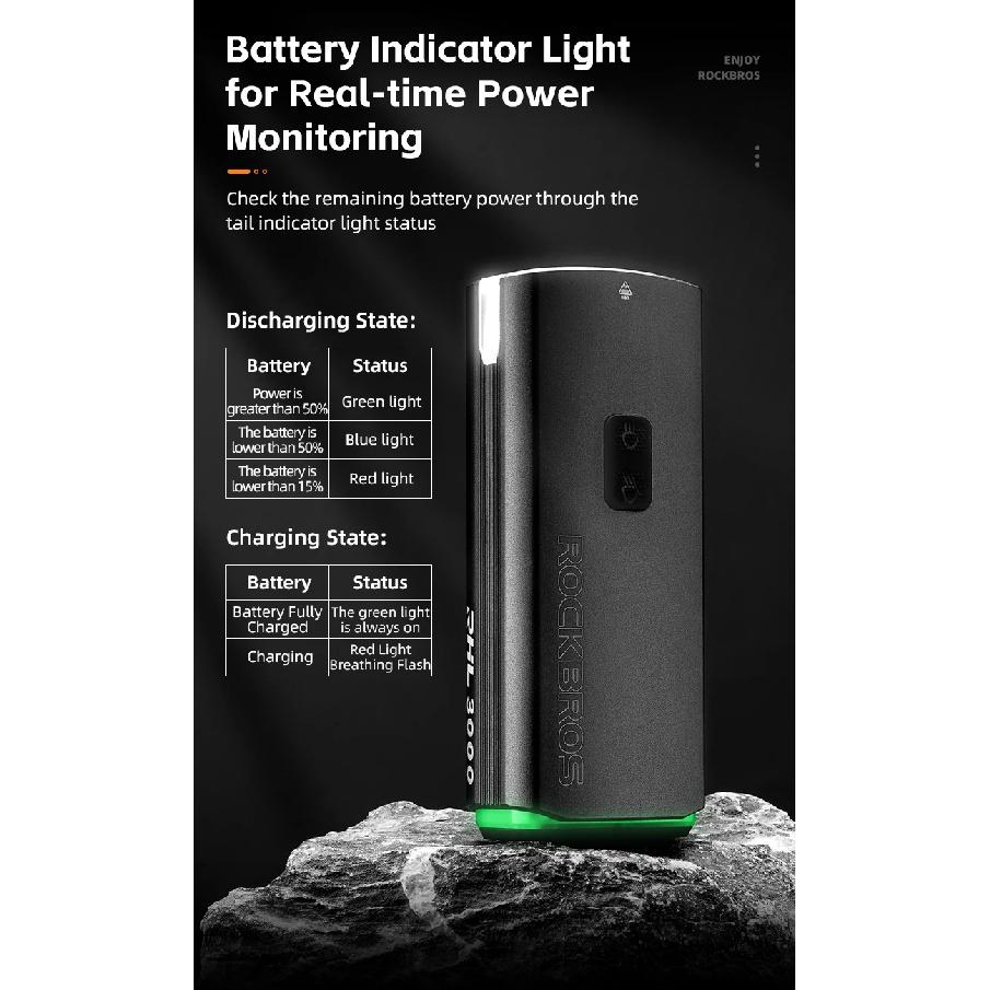ROCKBROS 3000LM Lampa Rowerowa 10000mAh Power Bank Ładowanie Type-C Lampa Przednia Latarka Rowerowa MTB Kolarstwo Szosowe Błysk Podświetlenie
