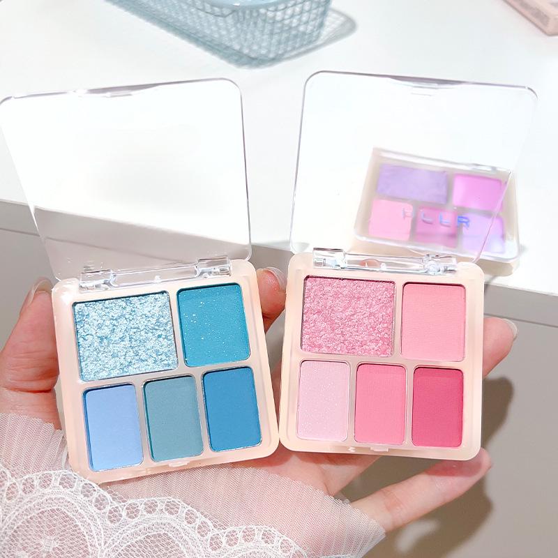 Korean-Style Color-Block Matte & Pearlescent Blush/Highlighter Palette - Long-lasting & Pigmented