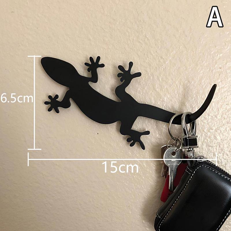 

Новый кухонный настенный металлический крючок для ключей в форме геккона, кошки, обезьяны, держатель для декора, стеллаж для хранения, бесшовный крючок