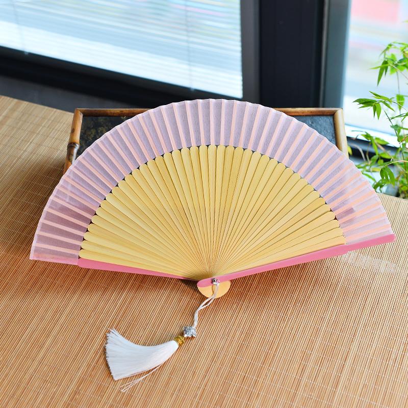 

Chinese Custom Folding Fan Simulated Silk Fan Surface Bamboo Fan Bones Stage, Stage Props Decorative Crafts Chinese Culture