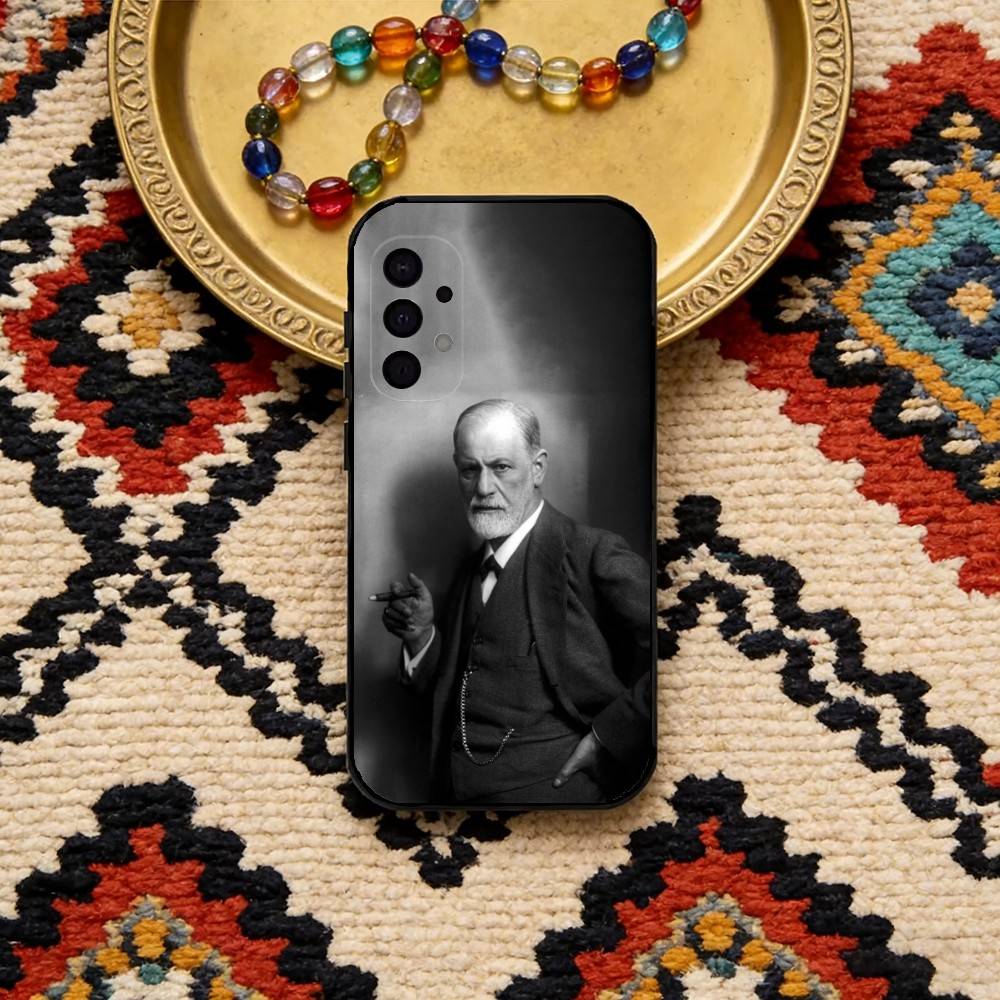 Psychoanalysis Sigmund Freud Phone Case For Samsung S25,24,23,22,30,21,10,9,Ultra,Plus,FE 5G Black Soft Case
