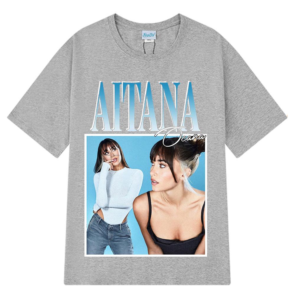 Singer Aitana Ocana Fashion Graphic T Shirt Men Women Harajuku T-shirts Cotton Aesthetic Short Sleeve O-Neck T Shirts Streetwear