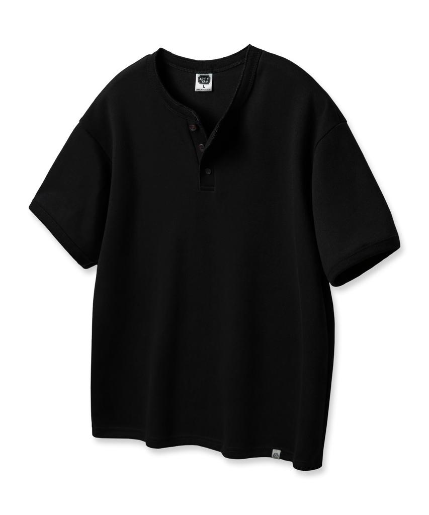 ALVINCLO 3-Button Henley Neck Loose Fit Short Sleeve T-Shirt Ast4773 (5 Colors)