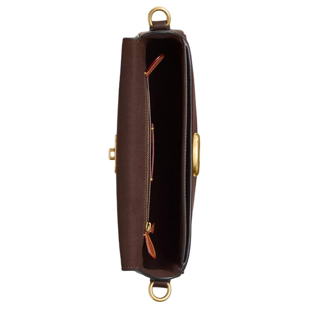 Coach Satteltasche Emmy 23 Logo-Schlossverschluss Ledersatteltasche Handtaschen Damen Messing Ahorn CR667-B4MPL