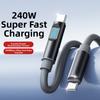 1.2m/1.8m 240W Super Charging Cable Type-C To Type-C Type-C Cable Durable Charging Cable Adapter