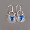 Blue Tanzanite Gemstone 925 Sterling Silver Jewelry Handcrafted Earrings 1.30" EE-63-7