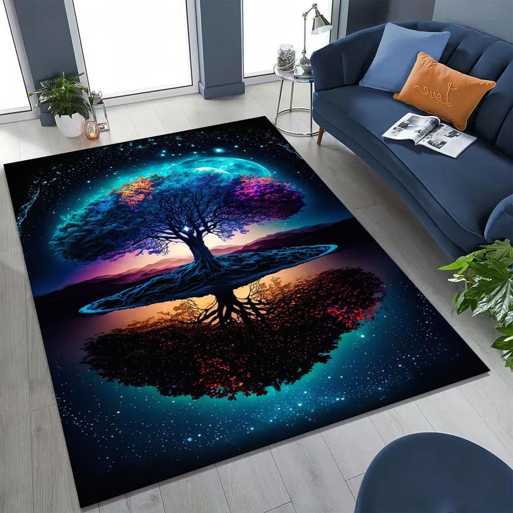 Nordic Dream Tree of Life Symbol Totem Yggdrasil Rug for Bedroom Living Room Sofa Home Doormat Decor,kid Non-slip Floor Mat Gift