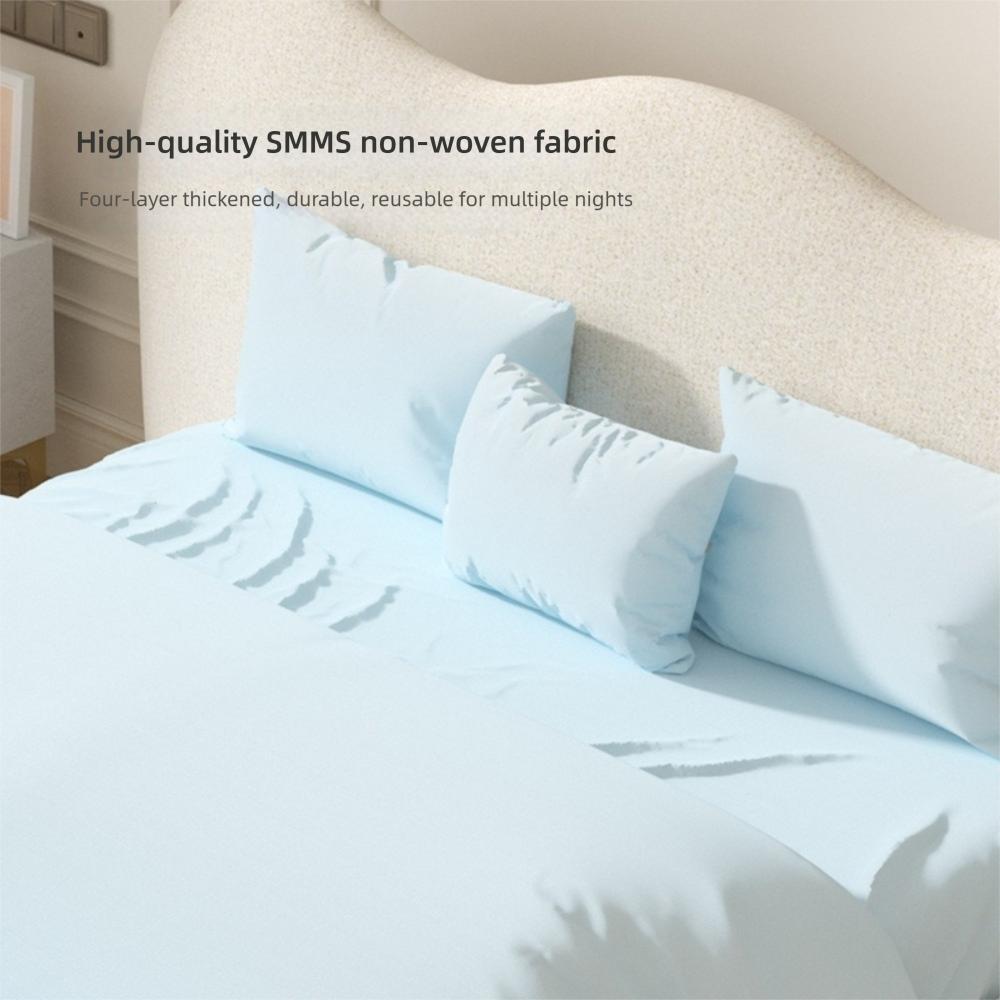 Convenient Non-Woven Disposable Fitted Sheet Non Slip Sanitary Disposable Bedding Set Elastic Bands Bedding Set Hotel