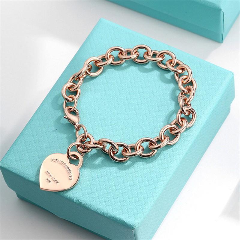 Womens Heart Shape Alloy Bracelet With Enamel Charm OT Clasp Ins Style Adjustable Length