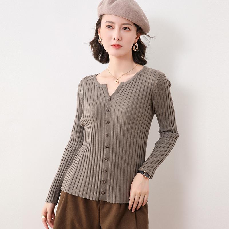 

Женский легкий кардиган из 50% шерсти и 50% шелка Mulberry — универсальный трикотаж на все 4 сезона для комфорта и стиля в любое время года 2XL коричневый