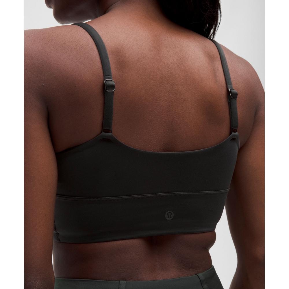 Lululemon Satin Spaghetti Strap Yoga Bra  Light Support  C D Cup blaCk