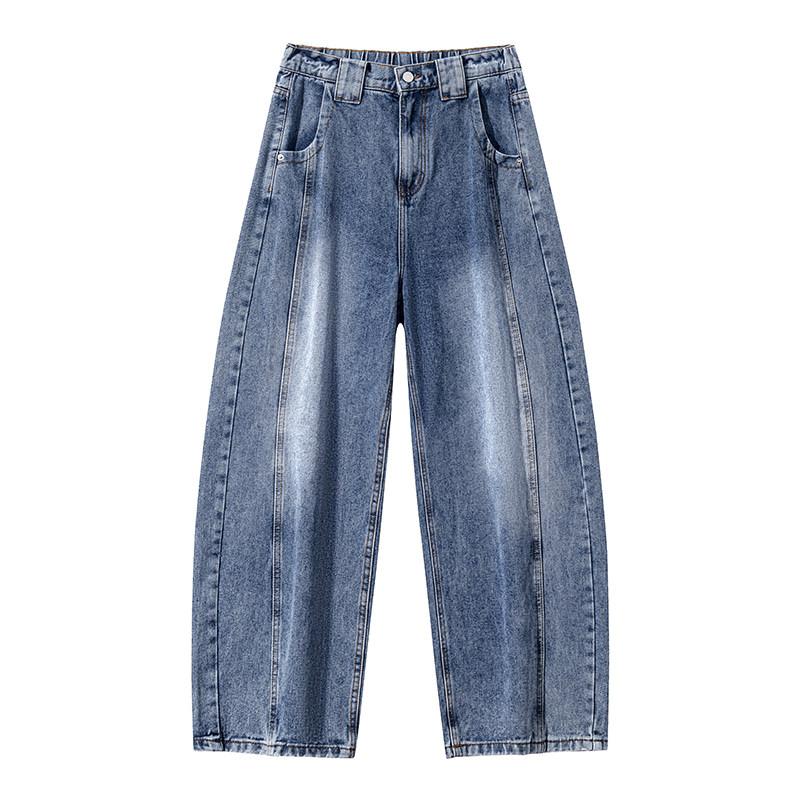 Neuankunft High Street Locker Gebogene Kante Jeans Herren Herbst Amerikanischer Stil Mode Klassisch Einfarbig Denim Hose Übergröße 8XL Jeans