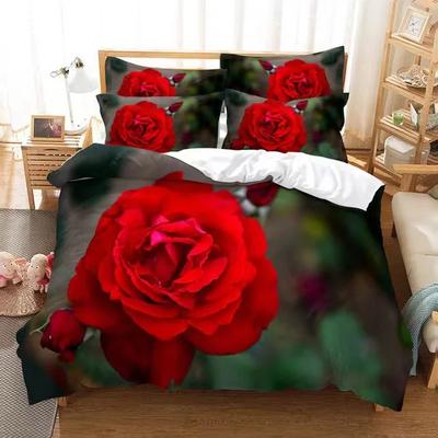 Love Red Rose Bedding Set Housse De Couette Happy Valentine's Day/marriage/wedding Duvet Cover Set Dropship Bed Set - No Sheet