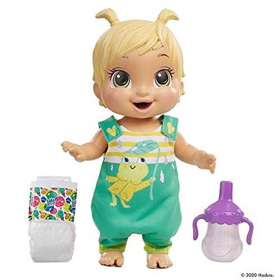 Hasbro Baby Alive Lalka Dziecko do Zabawy z Potrząsaniem, Blond Włosy, Strój w Żabki, Ponad 25 Efektów Dźwiękowych W tym Śmiech, Tańce, Piciu i Siusianiu,