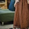 SN188 Retro Color-Woven Linen Lace-Up Patchwork Pants