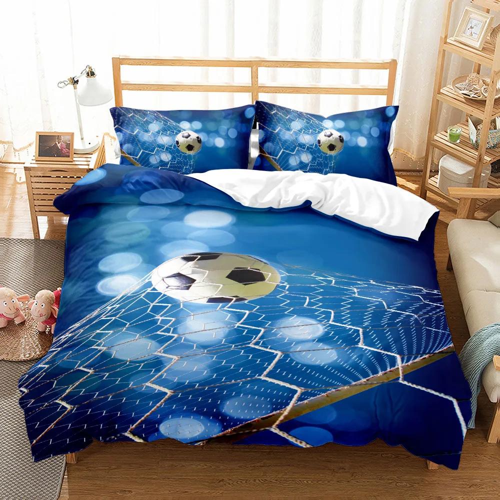 Akwarelowy Piłka Nożna Dzieci Zestaw Poszwy na Kołdrę King Queen Double Full Twin Pojedynczy Rozmiar Zestaw Pościeli