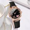 2 pieces and 1 piece cute, fashionable, elegant, sparkling rhinestone PU leather watch for ladies