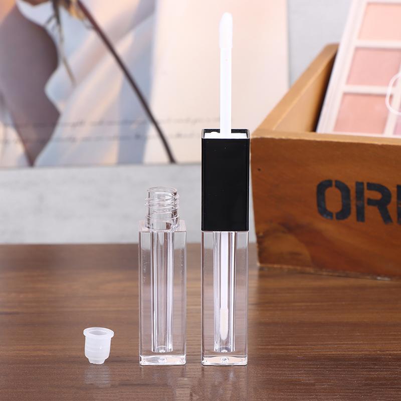 1Pcs Double-Ended 2-In-1 Oval Flat Empty Lip Gloss Tubes With Wand Leak Proof Refillable Packaging Plastic Bottle Travel Kit