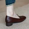 Special Offer 2024 Black Women's Work Shoes, Not Tired Feet, Soft Leather Widened and Fattened Thick Heel 3 Cm Small Heel Single Shoes