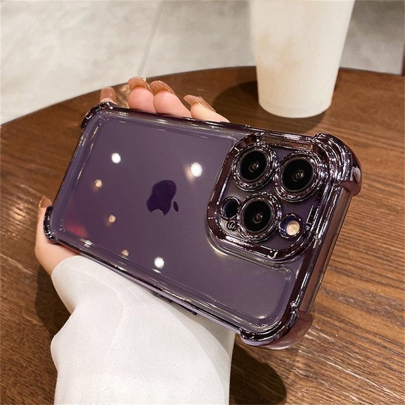 

Роскошный гальванический прозрачный чехол для телефона для iPhone 14 13 12 11 Pro Max Plus X Xs XR Max, противоударный прозрачный чехол-бампер iPhone 14 Pro