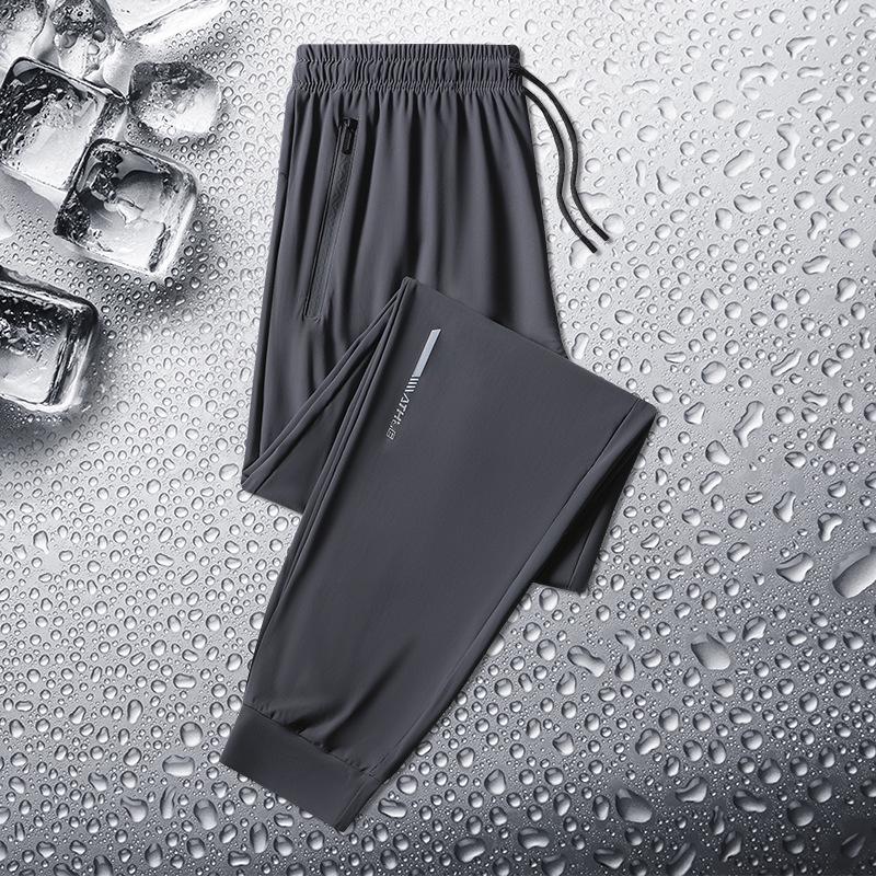 Übergröße Eis-Seide Herren Schnelltrocknende Sporthose, Sommer Dünn Elastisch, Locker & Atmungsaktiv.