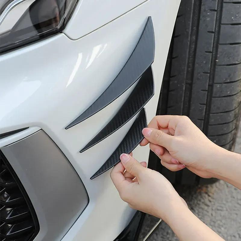 4/6 pcs front bumper lip decoration diffuser splitter fins body spoiler canard modified car exterior parts universal