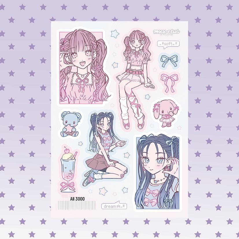 

Корейские милые наклейки с персонажами девочек - Сладкое и креативное DIY украшение