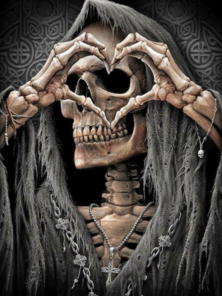 New 2024 DIY 5D Diamond Painted Skull Butterfly Rose Full Round Square Diamond Embroidery Mosaic Cross Embroidery Set